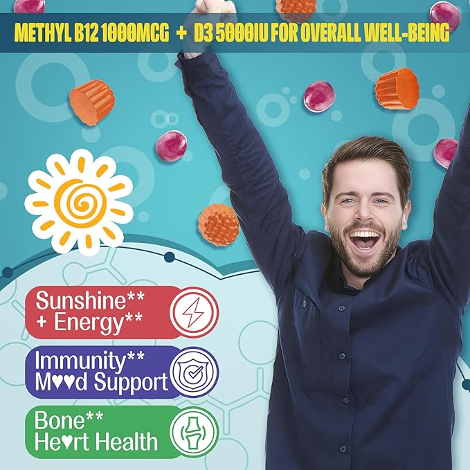 Focus Memory &amp Energy Gummies L-Tyrosine + Methyl B12 1000mcg B6 50mg D3 C Lion's Mane Mushroom for 15+ Students Office Worker Multivitamin Herb Blend for Seniors Brain &amp Cognition Su