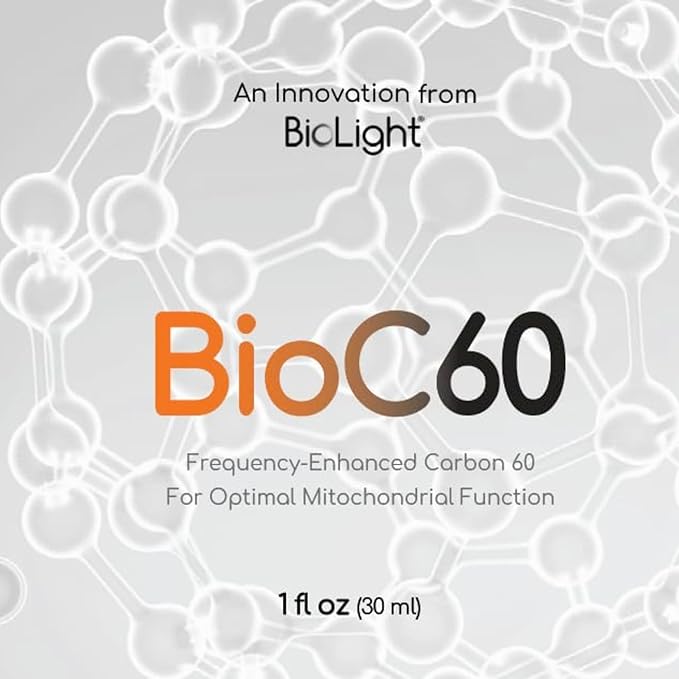 BIOLIGHT BioC60 Antioxidant Supplement - Frequency-Enhanced ESS60 Carbon 60 in Tuscan Organic Extra Virgin Olive Oil &amp Astaxanthin Oil - Vegan Friendly for Daily Wellness Support (30 Days)