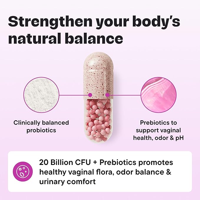 Women’s Probiotic 20 Billion CFU – 5-in-1 Daily Support for Digestive Vaginal &amp Urinary Health – with Cranberry D-Mannose Prebiotics &amp Hyaluronic Acid – 30 Capsules