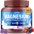 (180 Count) Magnesium Gummies – Magnesium Complex for Kids &amp Adults Magnesium Glycinate Citrate Malate Taurate with 3 Billion CFU Probiotics Ashwagandha D3 B6 Support Mood Rest Calm Mu