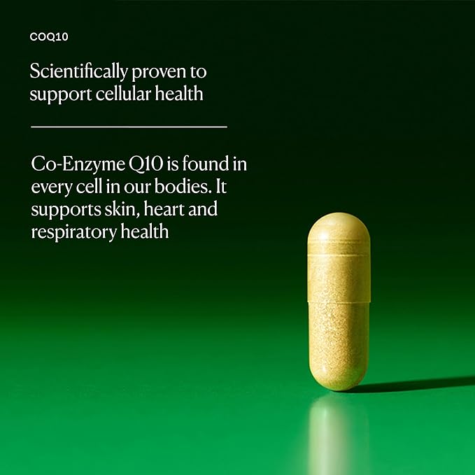 The Nue Co. COQ10 Supplement Supports Energy Skin &amp Cardiovascular Health Antioxidant Vegan Gluten Free 30 Capsules