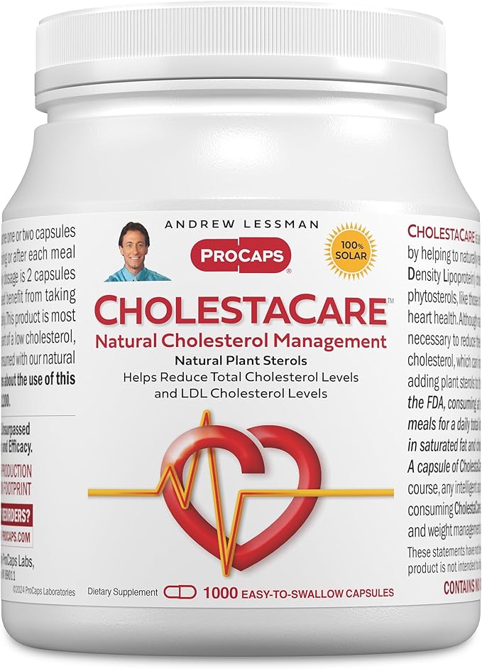 ANDREW LESSMAN CholestaCare 1000 Capsules - Unique Natural Phytosterol Blend. No Additives. Easy to Swallow Capsules