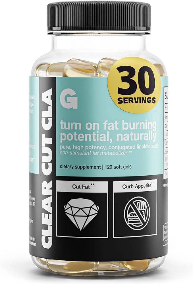 Gains in Bulk Clear Cut CLA Pure Conjugated Linoleic Acid Supplements for Men &amp Women to Support Body Composition &amp Fitness Goals Gluten Free Vegan Non GMO 1000 MG per Capsule 30 Serving