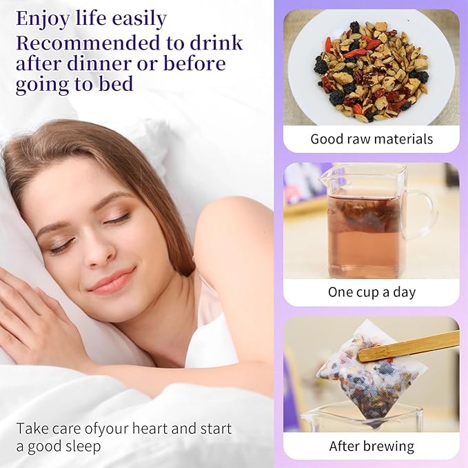 Baihuatang Good Night Sleep Tea 450g(5g*90 Bags) with Poria Cocos Sour Jujube Dried Mulberries Goji Berry Barley Jujube slices Caffeine Free Soothes Rest Wellness 酸枣仁茯苓助眠茶
