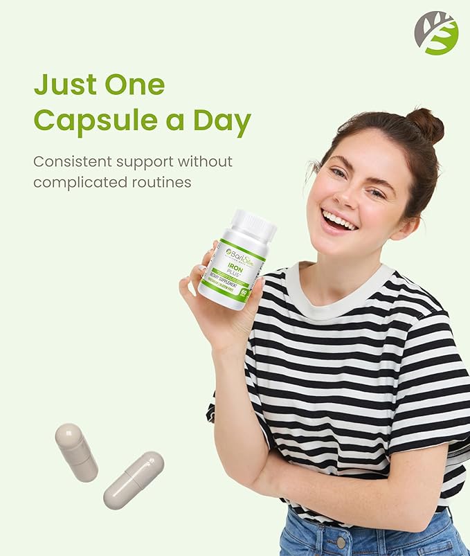 BariSlim Iron Plus Capsules - Formulated for Patients After Weight Loss Surgery Including Gastric Bypass &amp Gastric Sleeve – Easy Digestion &amp Comprehensive Health Support | 2 Month Supply (60 S