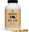 Ancestral Supplements Grass Fed Beef Liver 180 Capsules Supports Energy Production Detoxification Digestion Immunity and Full Body Wellness Non-GMO Freeze Dried Liver Health Supplement