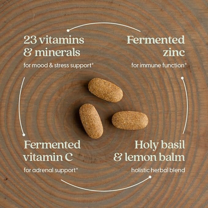 New Chapter Perfect Calm - Daily Multivitamin for Stress &amp Mood Support with B Vitamins + Holy Basil + Lemon Balm + Organic Non-GMO Ingredients - 144 Count