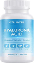 VitalHydra Hyaluronic Acid 100% Pure Liposomal Non-GMO and Gluten-Free 60 Capsules 200mg