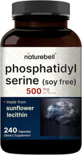 NatureBell Phosphatidylserine 500mg - 240 Capsules - Brain Health Support for Men &amp Women* - Bioavailable Sunflower Lecithin - Easy-to-Swallow Supplement - Gluten-Free
