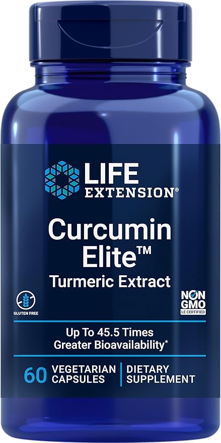 Life Extension Curcumin Elite Turmeric Extract Promotes a Healthy inflammatory Response &amp Vitamins D and K with Sea-Iodine Vitamin D3 Vitamin K1 and K2