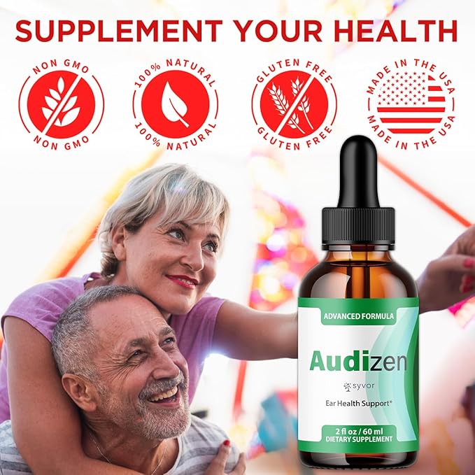 Audizen Drops Official AudizenDrops Ear Health Support Liquid Supplement with All Natural Ingredients Audizen Maximum Strength Hearing Wellness Support Supplement for Ringing Ears (30 Servings)