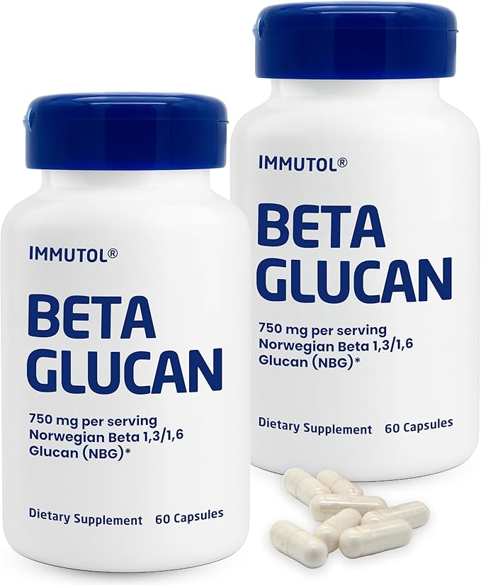 Immutol Immune Support Supplement with 750mg of Beta Glucan 13 16 - Natural Ingredients High Potency to Boost Immunity and Overall Wellness 60 Capsules (120)