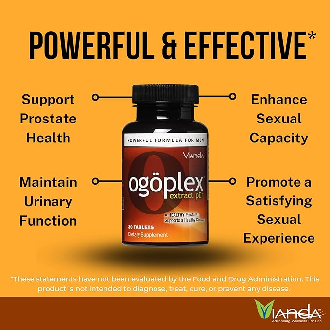 Ogoplex® | Men's Prostate Support Health Supplement with Graminex® Swedish Flower Pollen Saw Palmetto Phytosterols &amp Lycopene - 1 A Day - 30 Tablets (3 Pack)