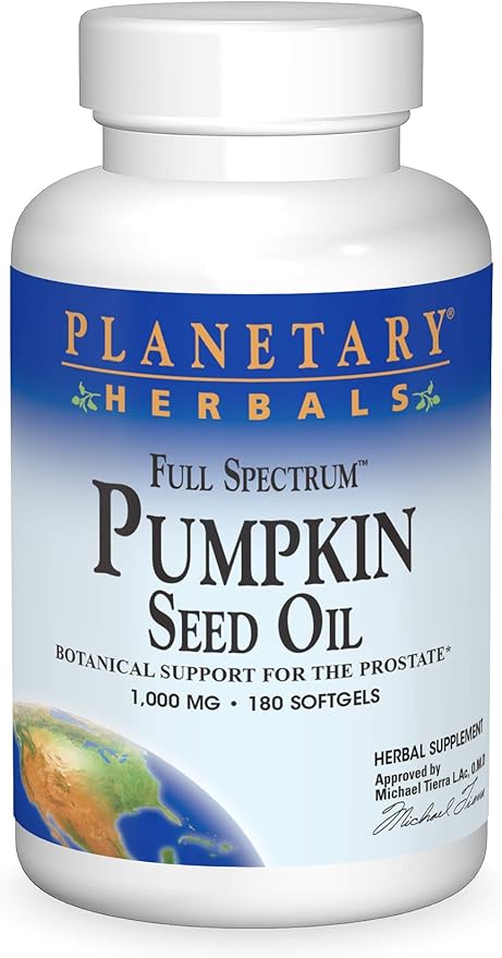 Planetary Herbals Full Spectrum Pumpkin Seed Oil Botanical Support for The Prostate* 1000 mg - 180 Count