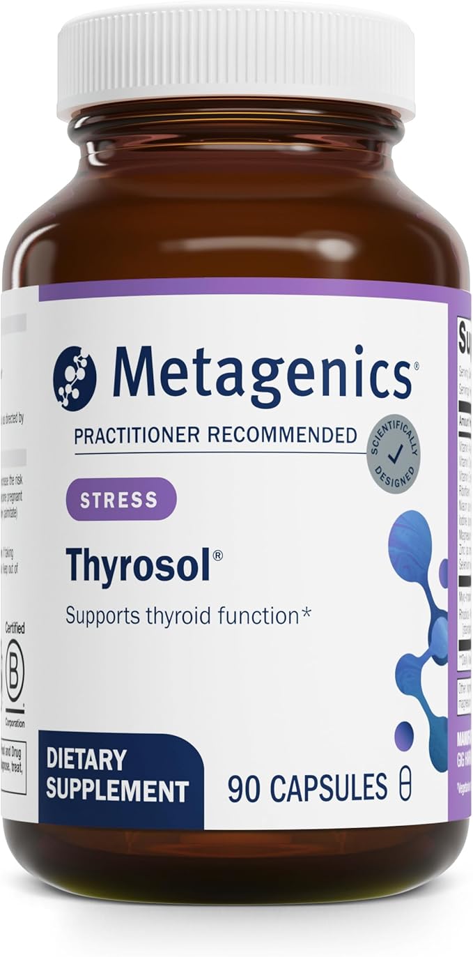 Metagenics Thyrosol - Vitamin &amp Mineral Supplement for Healthy Thyroid Support &amp Stress-Related Fatigue* - with Zinc Selenium &amp Rhizoe Extract - 90 Capsules