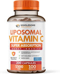 Wholesome Wellness Liposomal Vitamin C Capsules (200 Pills 1500mg Buffered) High Absorption Immune System &amp Collagen Booster High Dose Fat Soluble Immunity Support Ascorbic Acid Natural Vegan