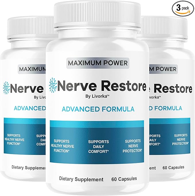 (3 Pack) Nerve Restore - Nerve Restore Advanced Formula Capsules Natural Premium Formula Daily Pills Support Comfort Nerve Restored Vitamins Health Wellness 180 Capsules for 3 Months