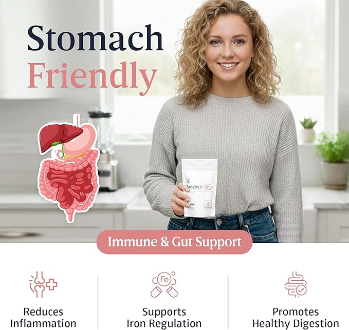 Powder 100g – 95%+ Pure Bovine from Grass-Fed Australian Cows Helps in Immune &amp Gut Support Iron Absorption Skin &amp Bone HealthNeutral Taste (Recommended 250mg Per Serving)(100 Grams)