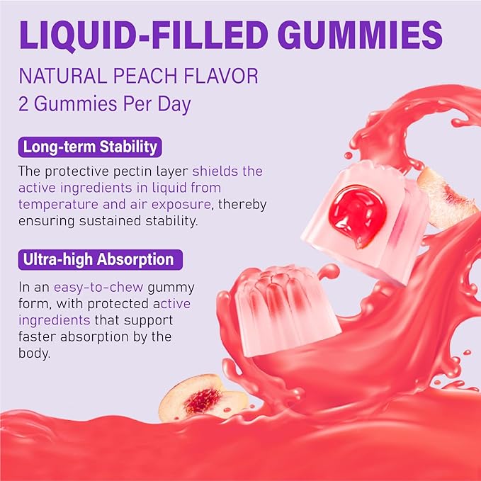 Womens Multivitamin Gummy 50 and Over - Chewable Multi Vitamin A C D3 E K2 &amp B Complex Folate Biotin Calcium Magnesium - Support Energy Immune &amp Over-All Health