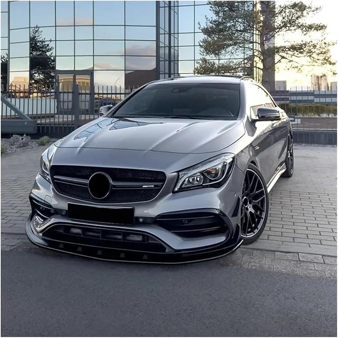 Front Bumper Lip Splitter Spoiler Diffuser Compatible for Benz CLA Class C117 CLA200 CLA220 CLA250 CLA45 AMG 2015 2016 2017 2018 (Color : Carbon Look)