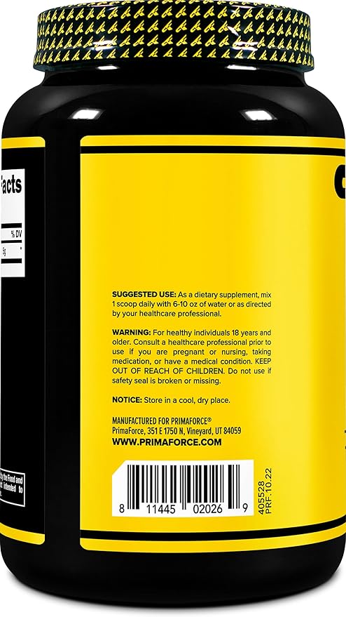 Primaforce L-Glutamine Powder 1500 Grams (1.5 KG) Unflavored - Pure L-Glutamine Powder 5g per Serving GMO-Free Gluten-Free 300 Servings
