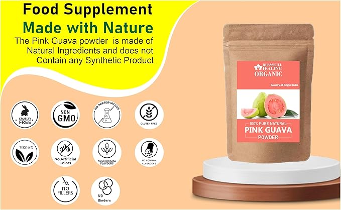Blessfull Healing Organic Pink Guava Powder 100% Pure Natural 100 Gram / 3.52 oz