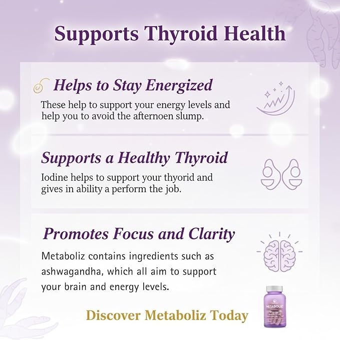 Bloat No More METABOLIZ – Metabolism Booster for Women Thyroid Support Supplement with Selenium Iodine B12 &amp Zinc – Supports Energy Focus Immunity &amp Digestion Gluten-Free. 60 Capsules