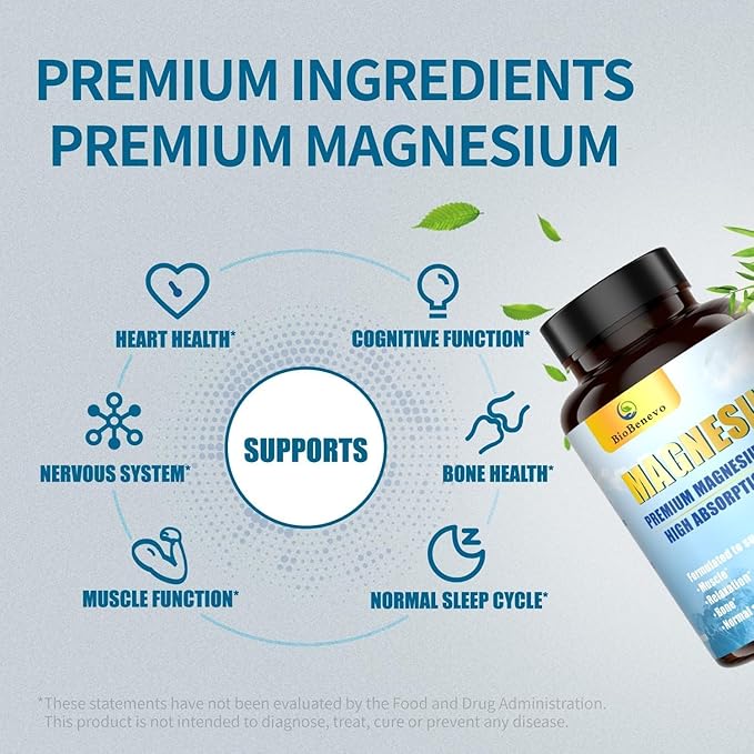 5-in-1 Magnesium Complex | 320mg of Magnesium Glycinate Malate Citrate… | Support for Sleep Muscle Relaxation and Energy Metabolism | High Absorption | Vegan Non-GMO | 120 Capsules