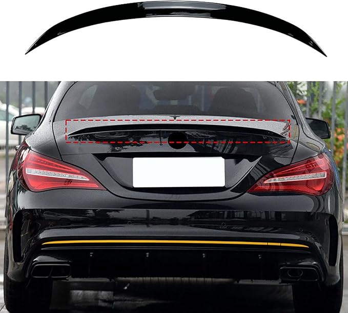 Compatible with Benz CLA-Class C117 CLA200 260 CLA45 AMG 2013-2019 Trunk Top Spoiler Lip Tail Wing Car Styling Body Kit Accessories BlackGlossy Black