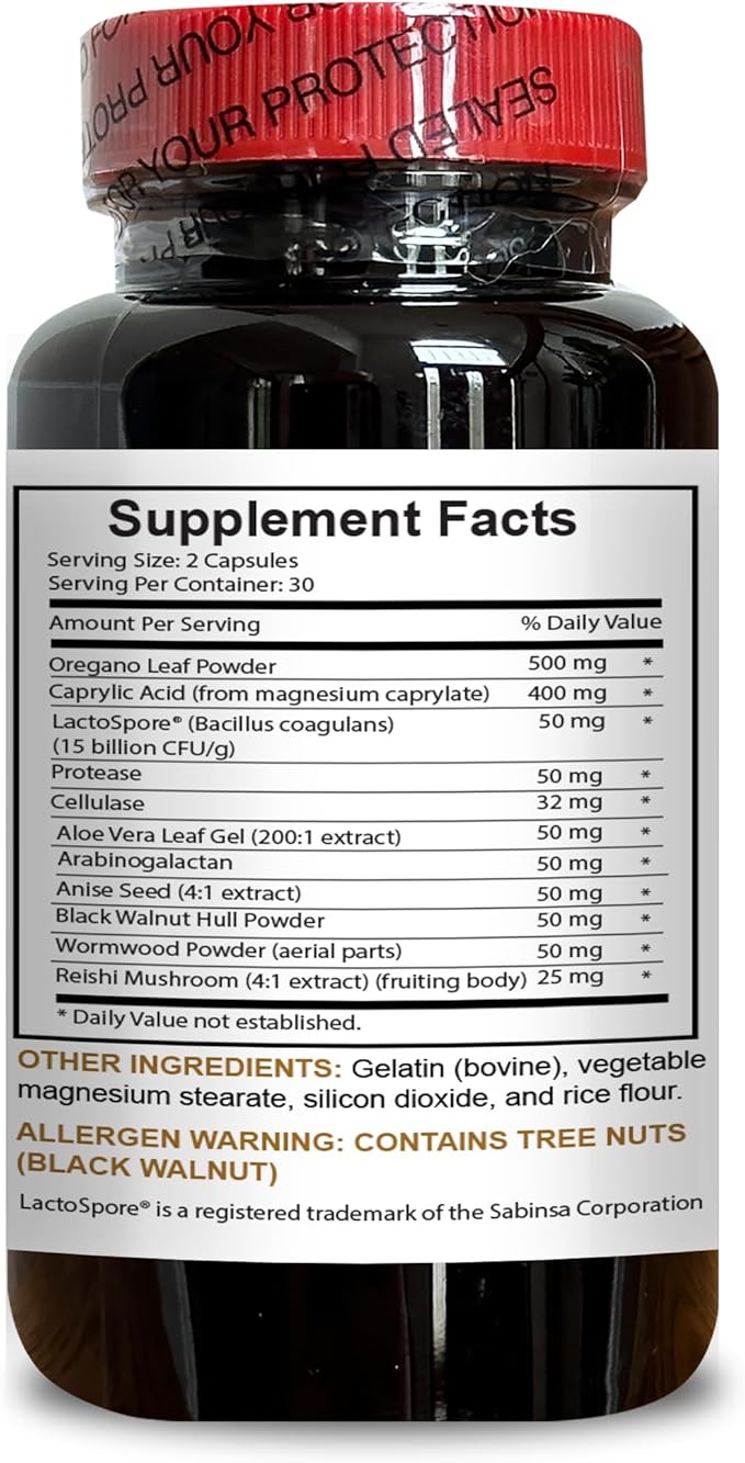 Candida Support Supplement - Digestive aid Pills Supports Healthy Intestinal Flora &amp Immune System Support with Digestive Enzymes - 2 Bottles 120 Capsules