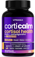 Cortisol Supplements for Women and Men - L-Theanine Ashwagandha GABA - High Cortisol Manager Reducer - Relaxation Mood &amp Stress Support - Ginkgo Biloba Bacopa Monnieri 5-HTP - Made in USA