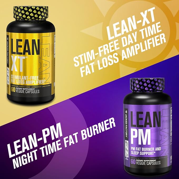 Burn-XT Thermogenic Fat Burner Lean PM Nighttime Fat Burner &amp Sleep Aid Lean-XT Caffeine Free Fat Burner