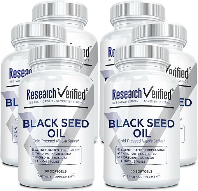 Research Verified Black Seed Oil - 180 Softgels - Boost Immunity Support Digestion Improve Respiratory Function - Cold-Pressed - 2% Thymoquinone (TQ)