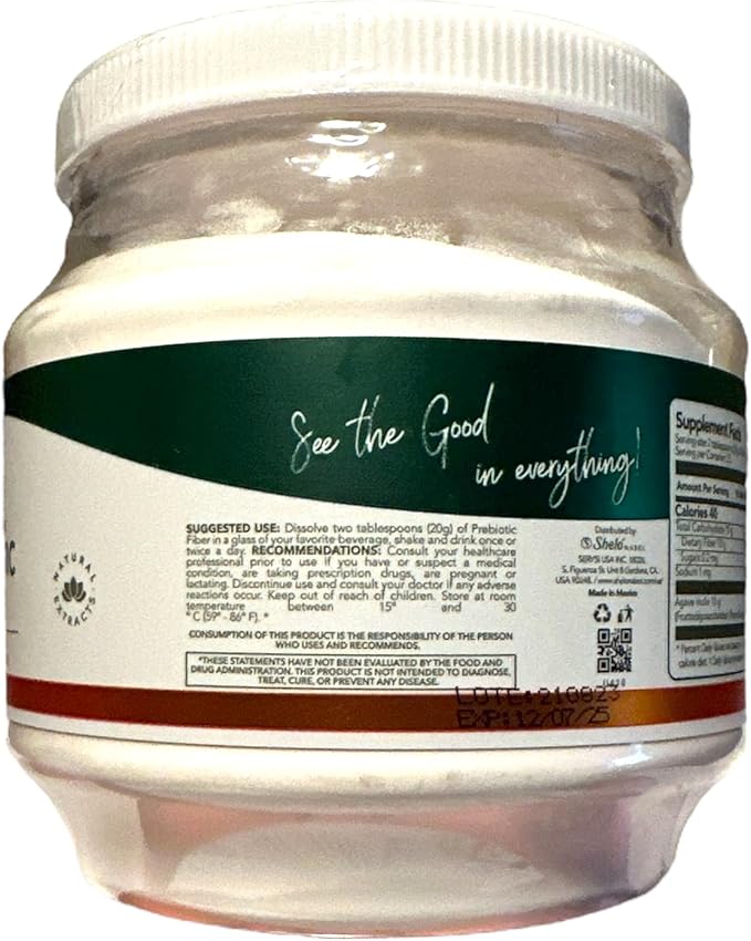 Shelo Nabel Prebiotic Fiber Blue Agave Inulin Powdered Premix 17.63 oz White