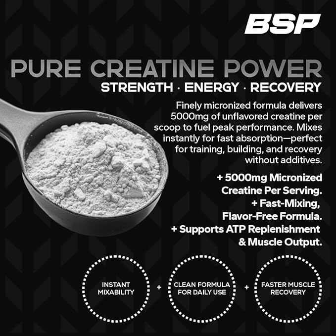 Benavidez Micronized Creatine Monohydrate Powder – 5000mg Pure Unflavored Creatine Supplement for Muscle Strength Performance &amp Recovery – Non-GMO Gluten-Free Made in USA – 100 Servings