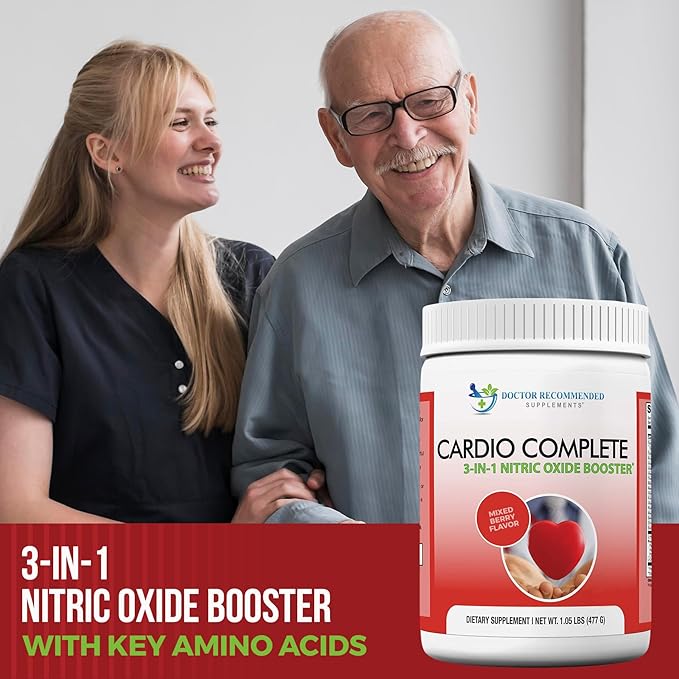 Cardio Complete - Heart Health Support Powder Supplement - 3-in-1 Nitric Oxide Booster with 5000 L-Arginine 1000mg L-Citrulline and Hawthorn Berry