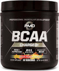 PMD Sports BCAA Charged Delicious Amino Acid Drink Mix for Performance and Recovery - Increase Muscle Function for Workout and Daily Energy - Sour Peach Ring (30 Servings)