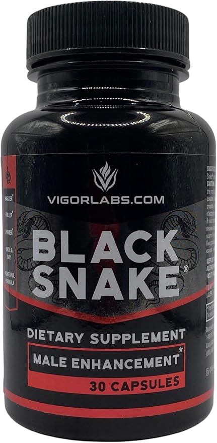 Black Snake by VIGOR LABS - Male Enhancement Capsules (30 Capsules) Boosts Blood Flow Size and Hardness. Powerful Proprietary Blend of Natural Ingredients. Made in The USA