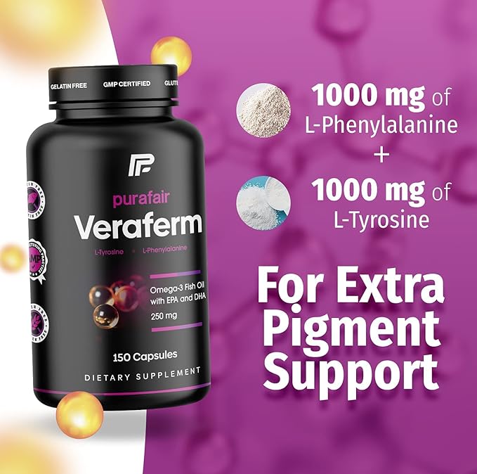 Vitiligo? Improve Skin Pigmentation &amp Get Rid of White Spots on Skin with This Vitiligo Treatment: Veraferm. These Vitiligo Pills Can Be Used Alone or with Vitiligo Creams for Best Results.