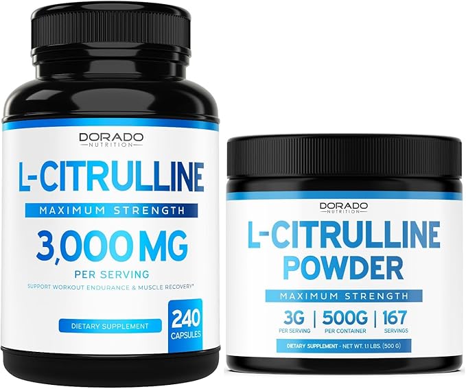 L Citrulline 3000mg Supplement (240 Count) - Support L Arginine &amp Nitric Oxide Pills - L Citrulline Powder (3g) - Arginine &amp Nitric Oxide Booster Powder for Stamina &amp Endurance - Vegan &am
