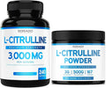 L Citrulline 3000mg Supplement (240 Count) - Support L Arginine &amp Nitric Oxide Pills - L Citrulline Powder (3g) - Arginine &amp Nitric Oxide Booster Powder for Stamina &amp Endurance - Vegan &am