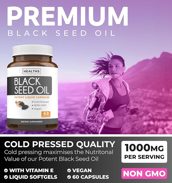 Thyroid Support &amp Black Seed Oil (1-Month Supply) Black Seed Thyroid Boost - Thyroid Support (60 Capsules) Health Supplement &amp Black Seed Oil (60 Capsules) Cold-Pressed Nigella Sativa - Non-GM