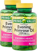 Evening Primrose Oil for Women 1000mg – 75 Softgels Organic Evening Primrose Oil Softgels with GLA Omega-6 Aceite De Onagra Primerose Supplement for Skin &amp Wellness (Pack of 2)