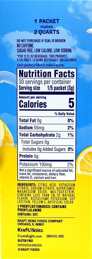 Crystal Light Lemonade Drink Mix 12-Quart Box (Pack of 18)