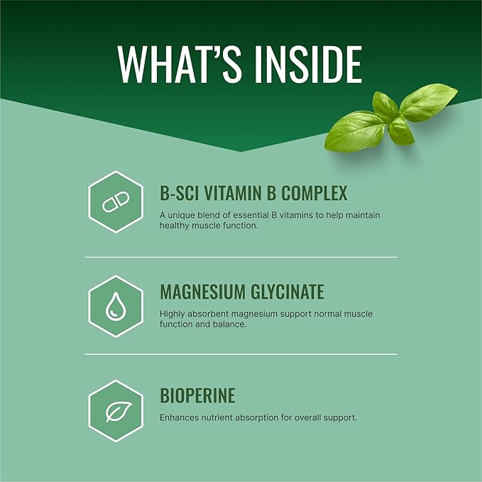 Approved Science Cramprin - High Absorption Magnesium Vitamin B Complex BioPerine - Muscle Cramps - 6 Month Supply - 2 Bottles - Vegan