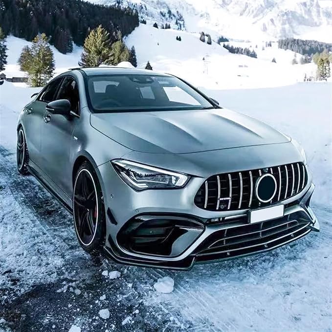 Car Front Bumper Lip Compatible for Mercedes CLA Class C118 CLA45 AMG 2019-2023 Spoiler Splitter Body Kits Diffuser Canard Lip(Color:Glossy Black)