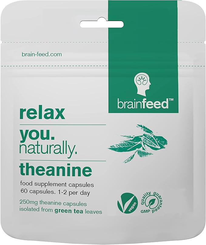 Serotonin Supplements &amp Natural l theanine | Serotonin Mood Support &amp Stress Relief Supplements | 5HTP 100mg + 250mg L theanine Capsules | 2 Month Supply | Vegan