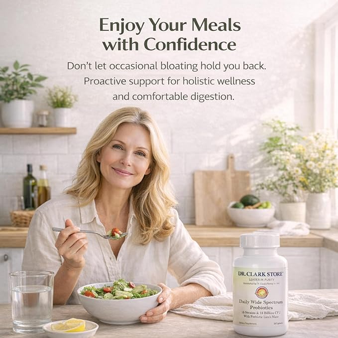 Dr Clark Store Daily Probiotics Deliver 15 Billion CFU 60 Capsules 30 Day Supply to Quickly Support Your Digestive System Balance Maximize Nutrient Absorption and Optimize Daily Gut Comfort
