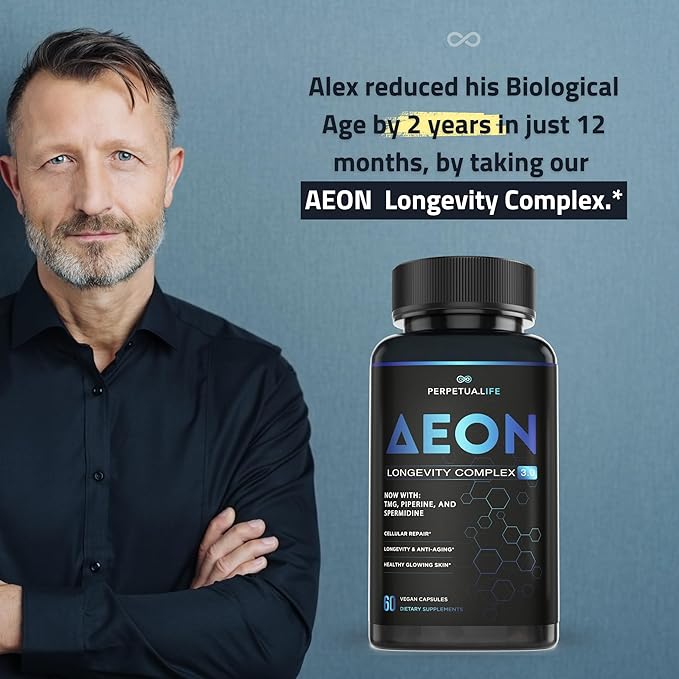 AEON Liposomal NAD+ Longevity Complex with NAD+ NR Resveratrol Quercetin Fisetin L Theanine TMG EGCG Spermidine Astragalus Anti-Aging Supplement Vegan 60 Capsules