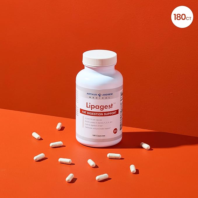 Lipagest - Concentrated Lipase Enzyme - 20000 FIP - Optimal Digestion of Fats - Nutrient Absorption - Gallblader &amp Keto Support - Dairy-Free &amp Vegan